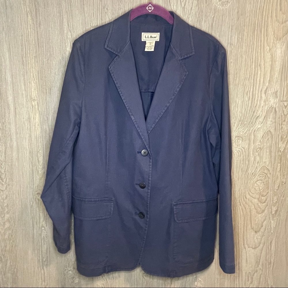 LL Bean Women's Twill Blazer Blue Size 10